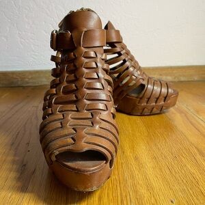 Givenchy brown leather platform sandals